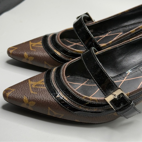 Louis Vuitton LV Monogram Brown Star Power Low Heel Pumps Shoes 37, 7 - Picture 5 of 11
